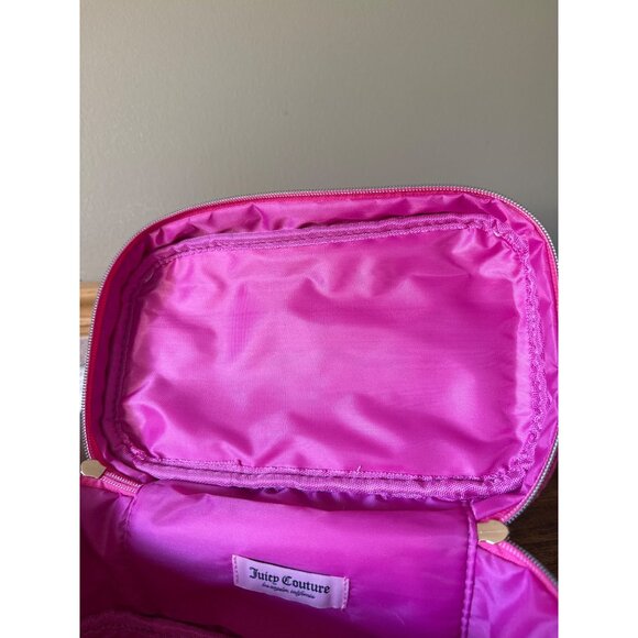 Juicy Couture Pink Velour Vanity Bag Cosmetic Case With Gold Logo - Picture 16 of 16